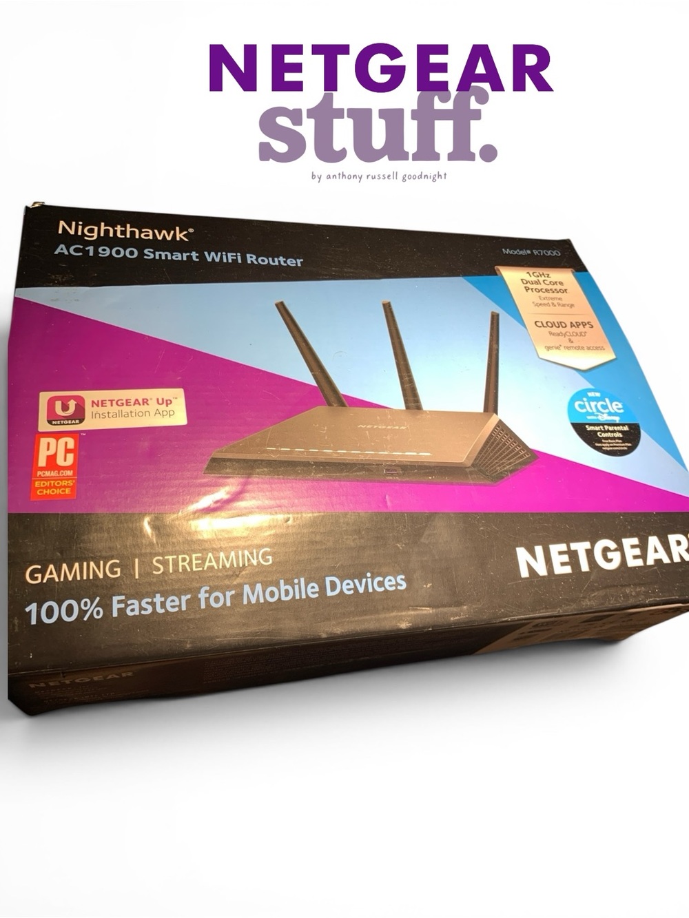 netgear Nighthawk Router Box - Black with Blue Accents
